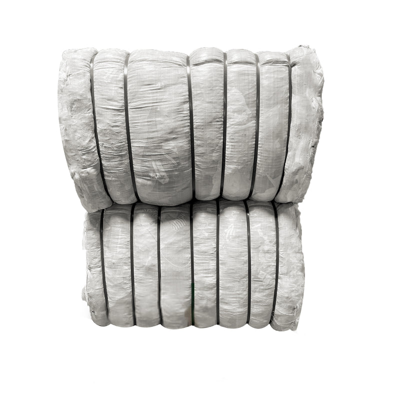 White Cotton Recycled Sheeting Rags Wiping Rags - 1000 lbs. Bale Cut- Multipurpose Cleaning