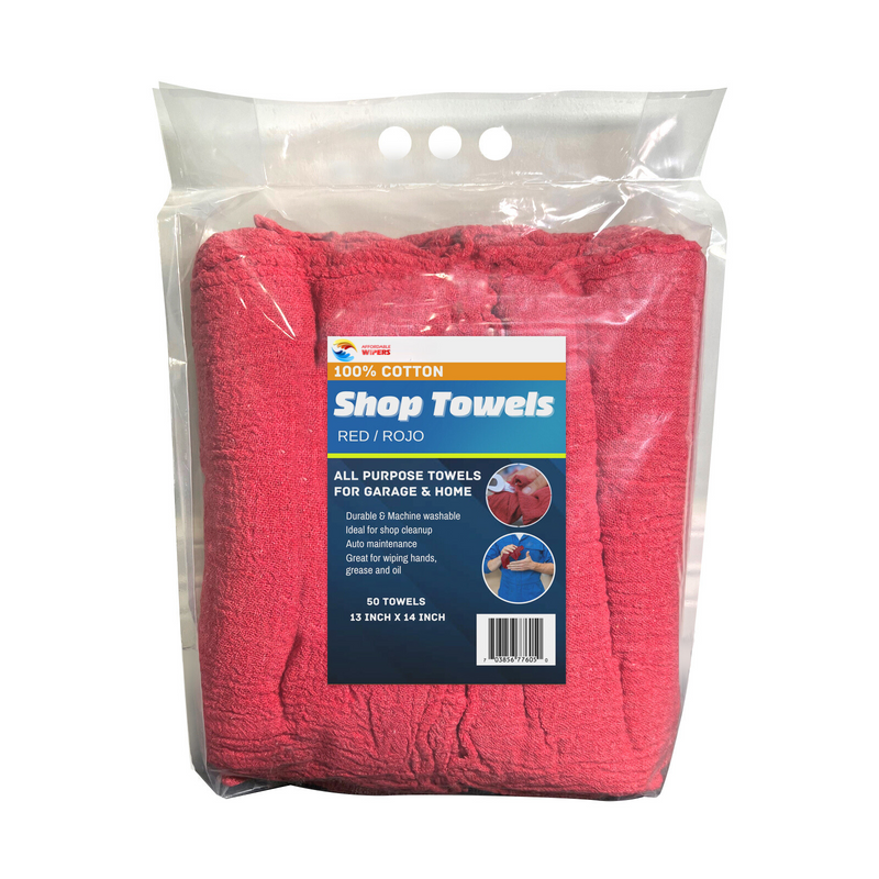 New Industrial A-Grade Shop Towels -Red Cleaning Towels - Multipurpose Cleaning