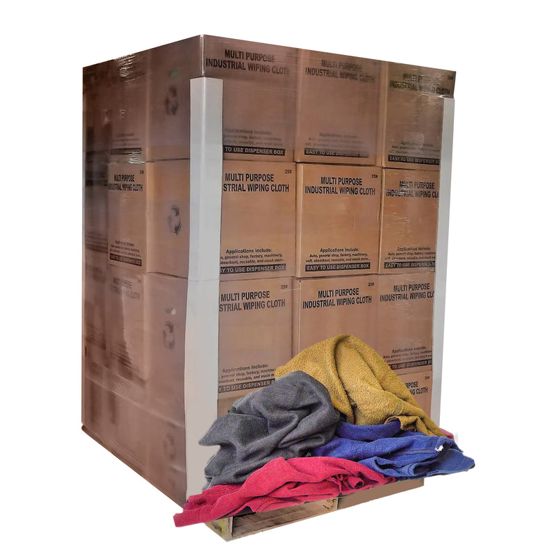 Color Fleece 100% Cotton Cleaning Rags - 600 lbs. Boxes - Multipurpose Cleaning