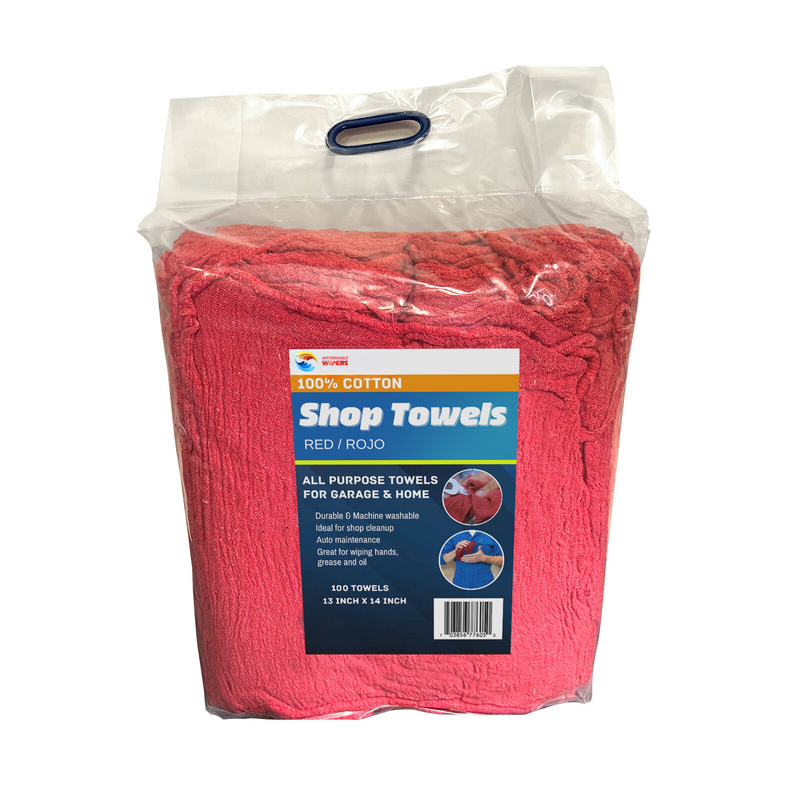 New Industrial A-Grade Shop Towels -Red Cleaning Towels - Multipurpose Cleaning