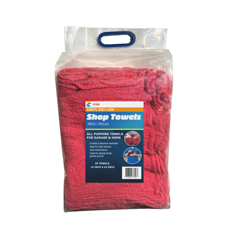 New Industrial A-Grade Shop Towels -Red Cleaning Towels - Multipurpose Cleaning