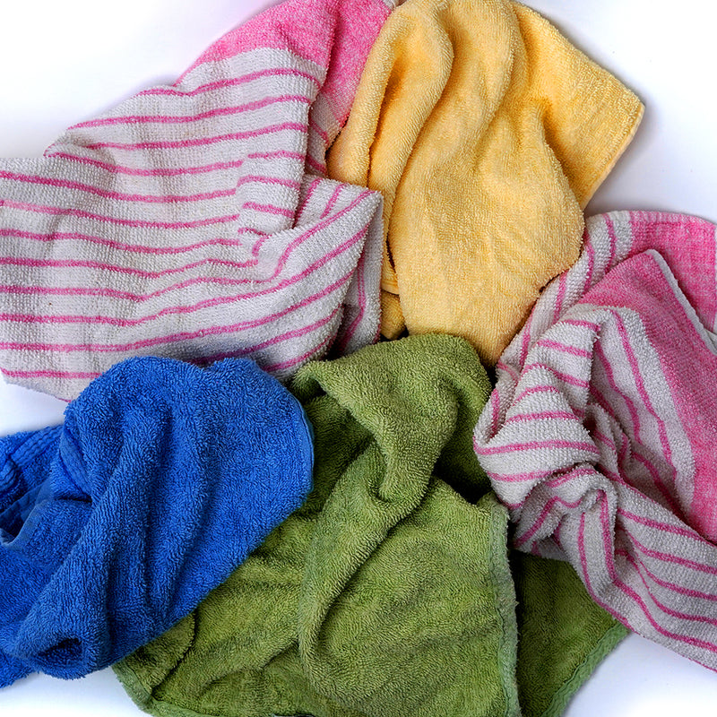 Color Terry Towel 100% Cotton Cleaning Rags - 50 lbs. Box - Multipurpose Cleaning