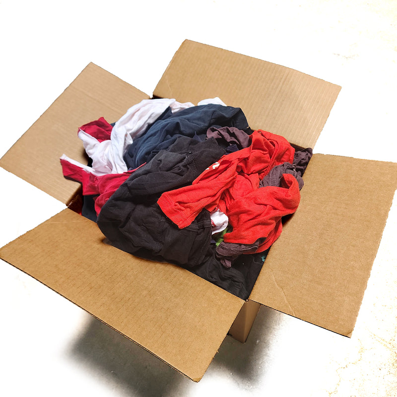 50 Pound Box of Color Knit T-Shirt Cleaning Rags