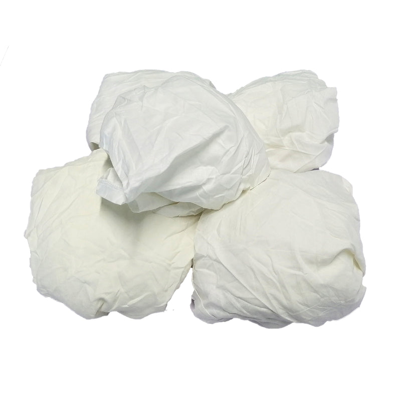 White Cotton Recycled Sheeting Rags Wiping Rags - 50 lbs. Box - Multipurpose Cleaning