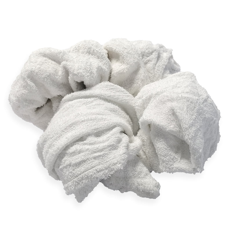 White Terry Towel 100% Cotton Cleaning Rags - 10 lbs. Box- Multipurpose Cleaning