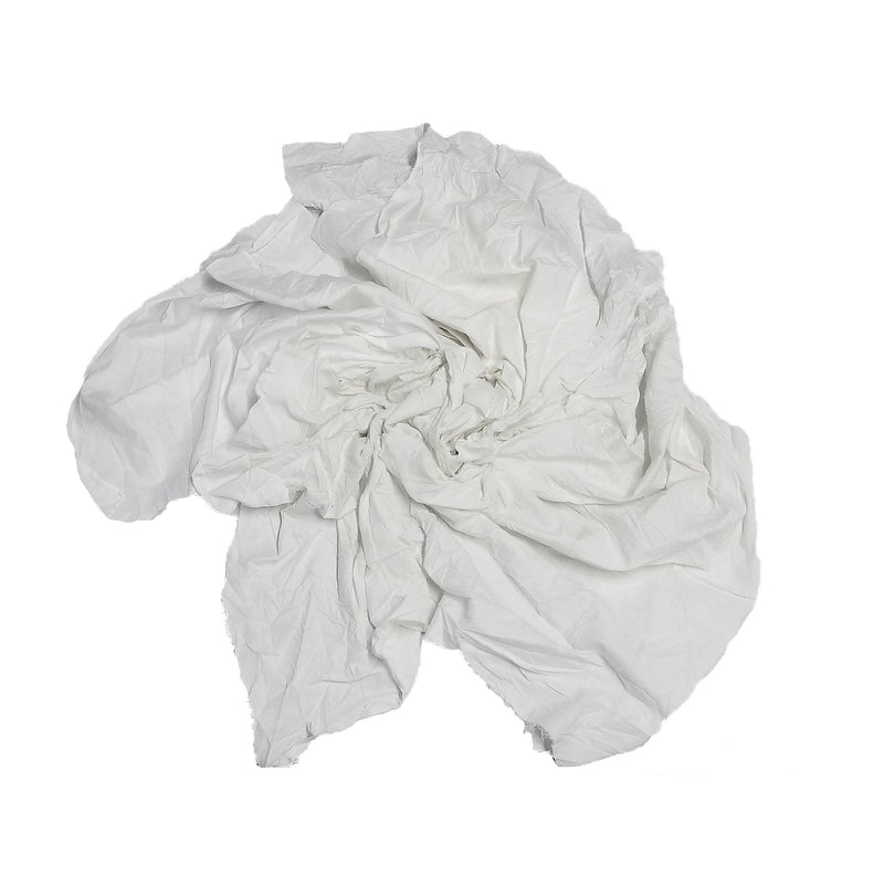 White Cotton Recycled Sheeting Rags Wiping Rags - 1000 lbs. Bale Cut- Multipurpose Cleaning