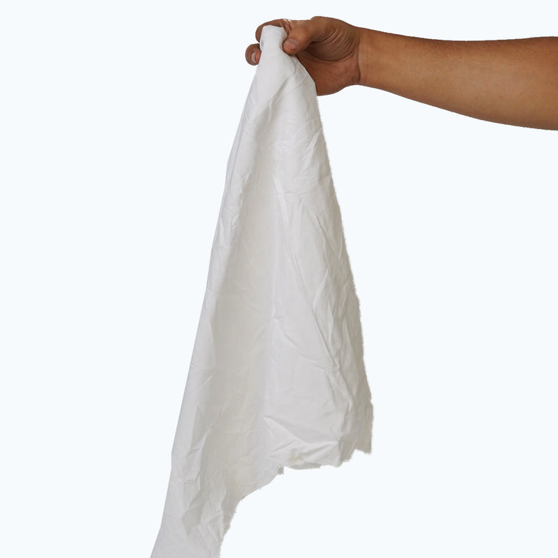 White Cotton Recycled Sheeting Rags Wiping Rags - 1000 lbs. Bale Cut- Multipurpose Cleaning
