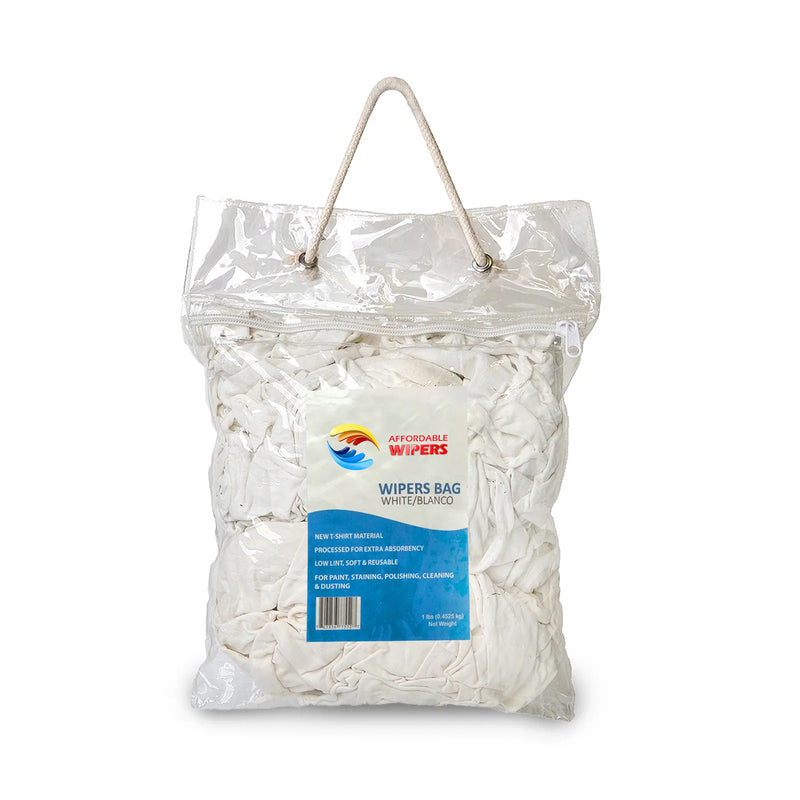 NEW White Knit T-Shirt Cleaning Rags (1 lb.-4 lbs.) - Multipurpose Cleaning
