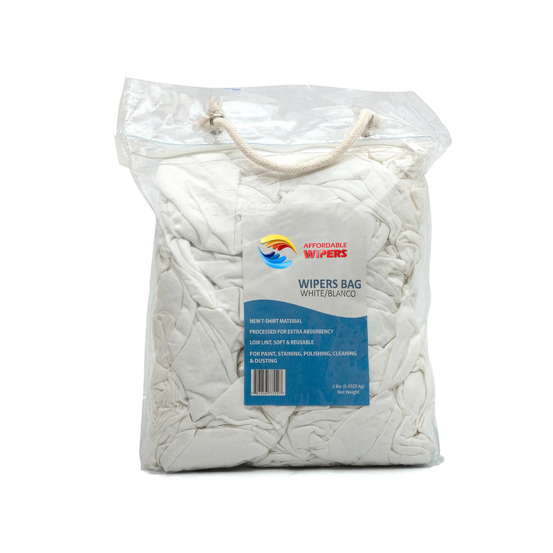 NEW White Knit T-Shirt Cleaning Rags (1 lb.-4 lbs.) - Multipurpose Cleaning