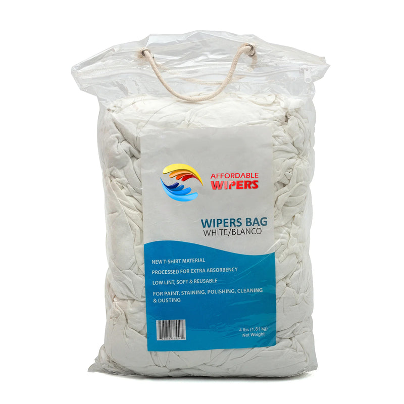 NEW White Knit T-Shirt Cleaning Rags (1 lb.-4 lbs.) - Multipurpose Cleaning