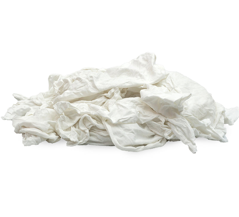 White Knit T-Shirt 100% Cotton Cleaning Rags 600 lbs. 60X10 Pallet Bags- Multipurpose Cleaning