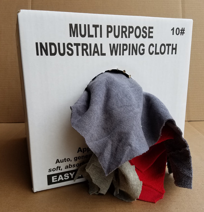 Color Flannel Wiping Rags - 10 lbs Box
