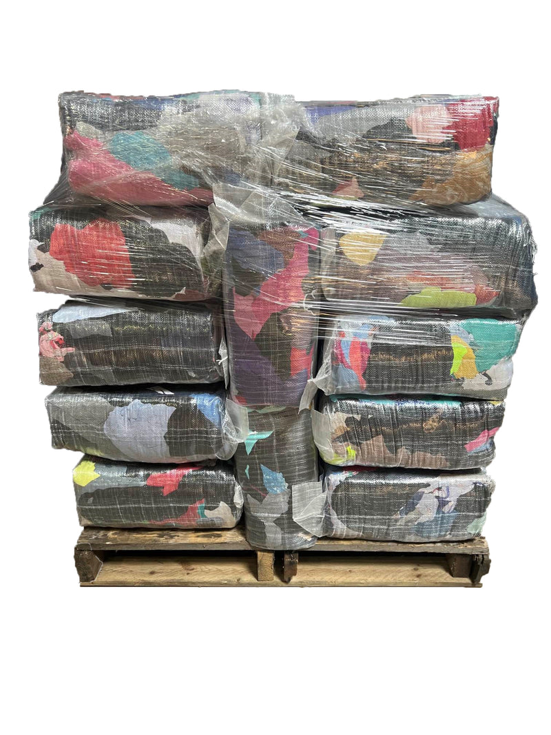 Color Knit T-Shirt Cleaning Rags - 600 lbs. Pallet in Bags - Multipurpose 24 x 25 lb Bags
