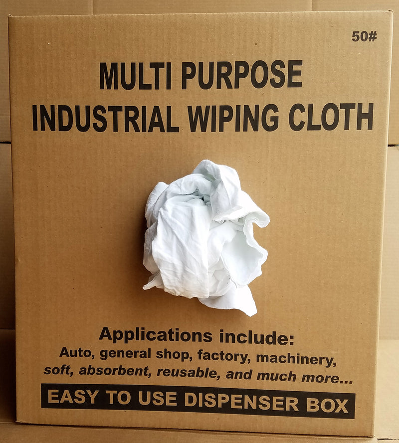 Mixed White Recycled Rags - 50 lbs Box