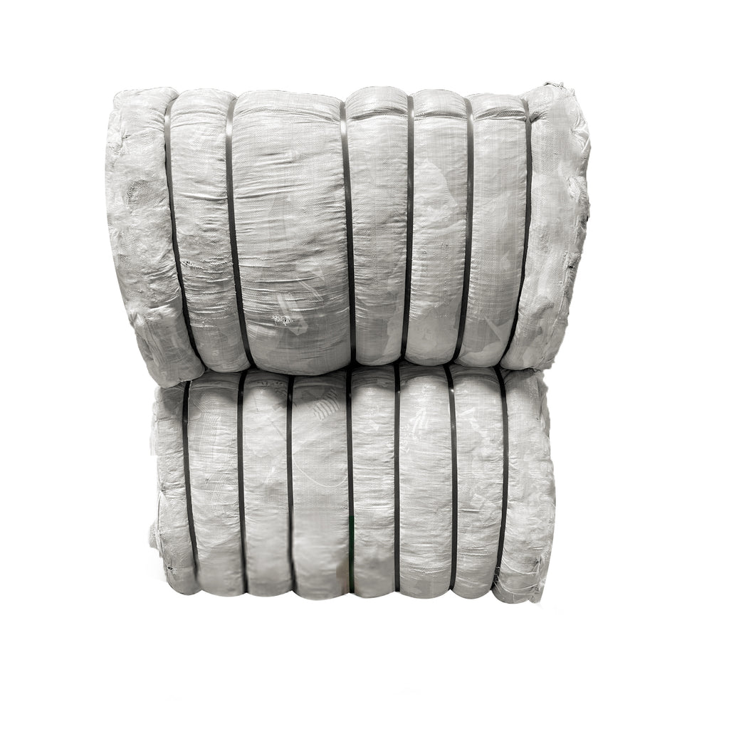 Premium Washed White Cotton knit Rags 50lbs Box