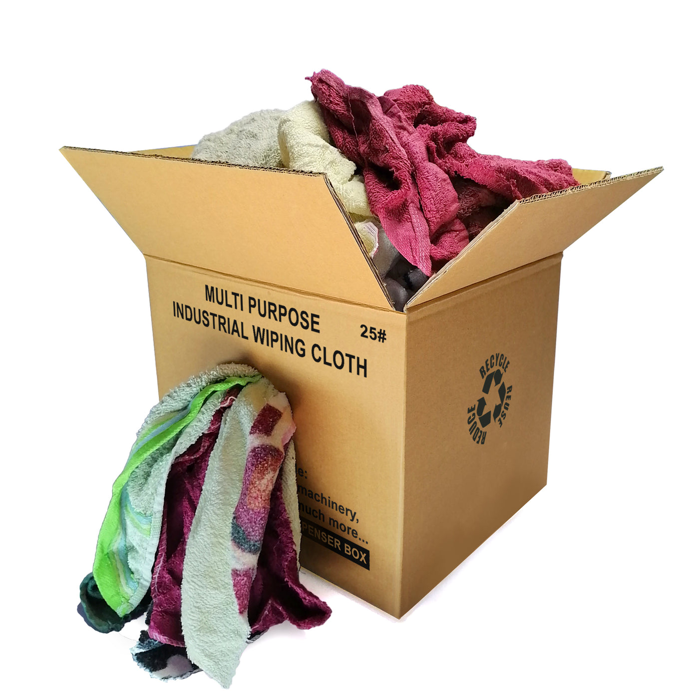 Color Terry Towel 100% Cotton Cleaning Rags - 25 lbs. Box