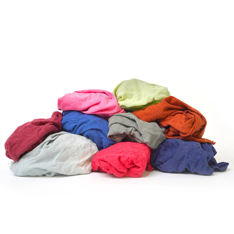 Color Knit T-Shirt Cleaning Rags 1000 lbs. Bale Uncut - Multipurpose Cleaning