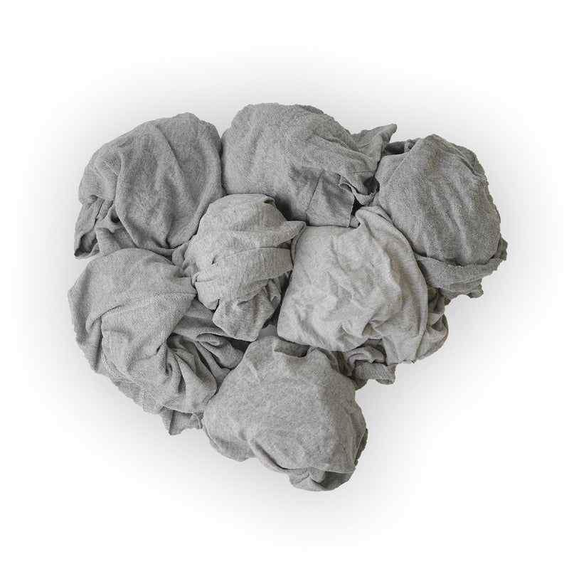Gray Knit T-Shirt Cotton Cleaning Rags 600 lbs.24x25 lbs. Bags- Multipurpose Cleaning