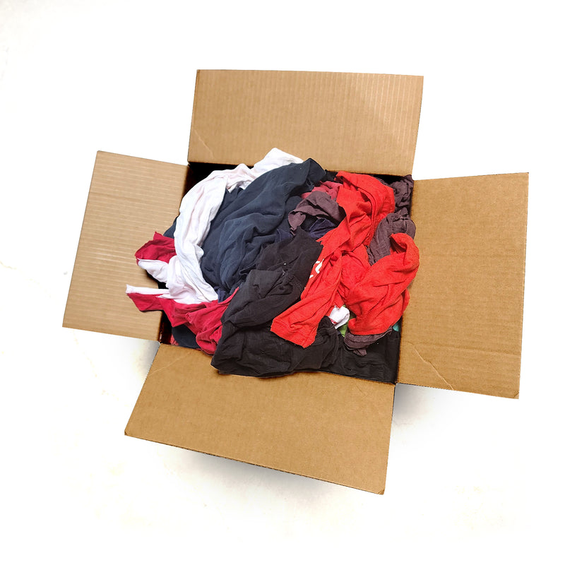 NEW Color Knit T-Shirt Cleaning Rags 50 lbs. Box - Multipurpose Cleaning