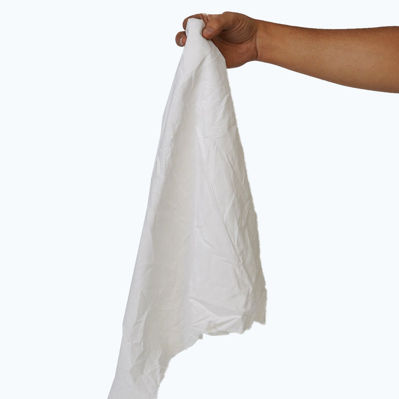 White Cotton Recycled Sheeting Rags Wiping Rags - 50 lbs. Box - Multipurpose Cleaning