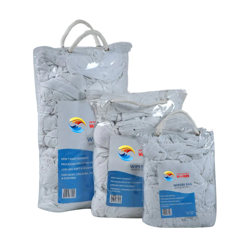 NEW White Knit T-Shirt Cleaning Rags (1 lb.-4 lbs.) - Multipurpose Cleaning