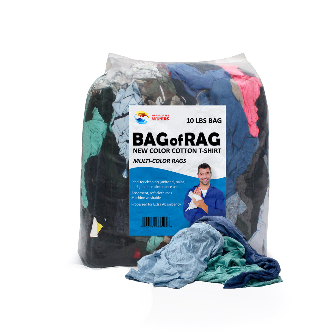 NEW Color Knit T-Shirt Cleaning Rags 10 lbs – Affordable Wipers