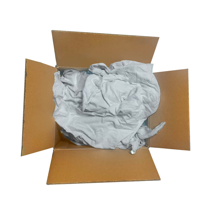 White Fleece Cotton Cleaning Rags-50 lbs. Box -Multipurpose Cleaning