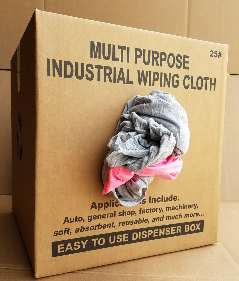 Color Mixed Wiping Rags - 25 lbs Box