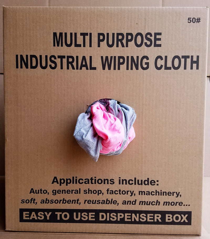 Color Flannel Wiping Rags - 50 lbs Box