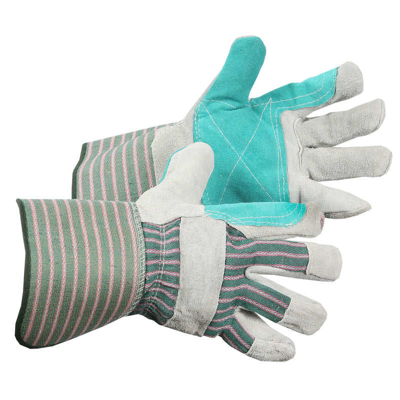 Leather Work/Rigger Double Palm Gloves - Green