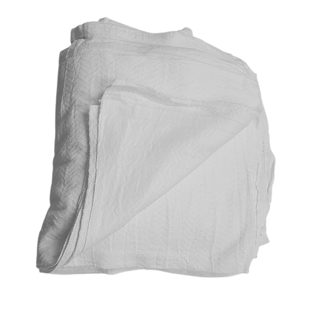 Heavyweight White 100% Cotton Rags- 20 lbs Box – Affordable Wipers