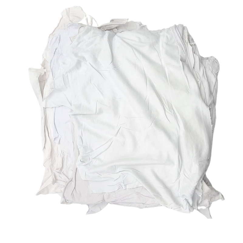 Premium Washed White Cotton knit Rags 25lbs Box